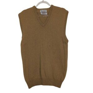 Bernhard Altmann Lambswool Sweater Vest Mens Size Small Beige Scottish V Neck